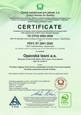 Certifikát TD CFCS 2002:2020